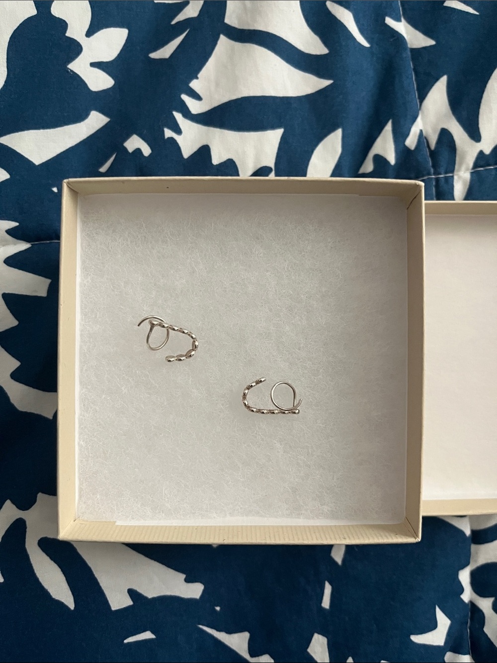 Sterling Silver Bead Double Hoop Earrings - Women Jewelry